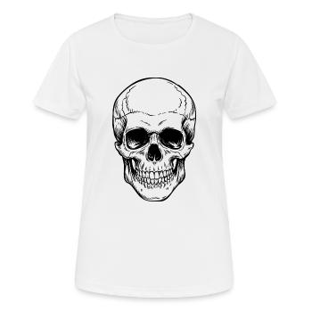 Schädel - Frauen T-Shirt atmungsaktiv - Weiß - Vorne - AI Model Female 172 dark (172cm)