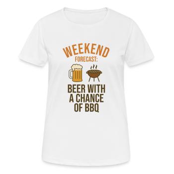 Prévisions du week-end : bière et barbecue - T-shirt respirant Femme - blanc - Devant - AI Model Female 172 dark (172cm)