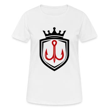 Angelhaken Schild - Frauen T-Shirt atmungsaktiv - Weiß - Vorne - AI Model Female 172 dark (172cm)