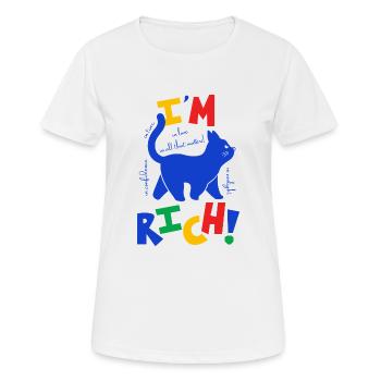 Rich cat - Women's Breathable T-Shirt - white - Front - AI Model Female 172 dark (172cm)