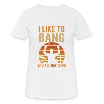 I like to drum all day - Women's Breathable T-Shirt - white - Front - AI Model Female 172 dark (172cm)