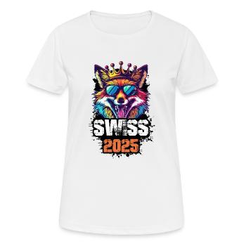 Suisse 2025 Vacances Fuchs Swiss - T-shirt respirant Femme - blanc - Devant - AI Model Female 172 dark (172cm)