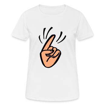 Finger Waggle - T-shirt respirant Femme - blanc - Devant - AI Model Female 172 dark (172cm)
