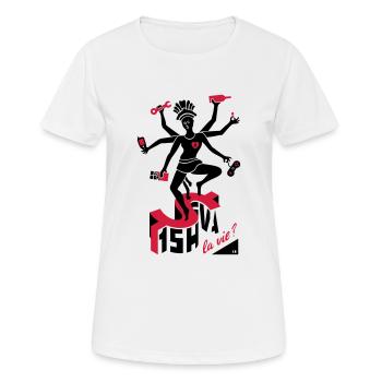 Ainsi Shiva la vie - T-shirt respirant Femme - blanc - Devant - AI Model Female 172 dark (172cm)