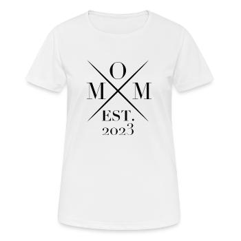 Maman EST 2023 femme enceinte famille parents - T-shirt respirant Femme - blanc - Devant - AI Model Female 172 dark (172cm)