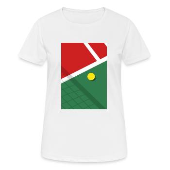 Minimalistisches Tennis Spielfeld Sport - Frauen T-Shirt atmungsaktiv - Weiß - Vorne - AI Model Female 172 dark (172cm)