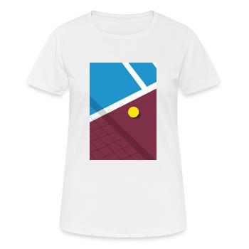 Minimalistisches Tennis Spielfeld Sport - Frauen T-Shirt atmungsaktiv - Weiß - Vorne - AI Model Female 172 dark (172cm)