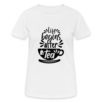 Tee - Frauen T-Shirt atmungsaktiv - Weiß - Vorne - AI Model Female 172 dark (172cm)