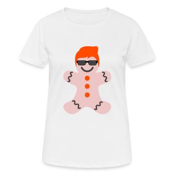 Gingembre, roux, noël, drôle - T-shirt respirant Femme - blanc - Devant - AI Model Female 172 dark (172cm)