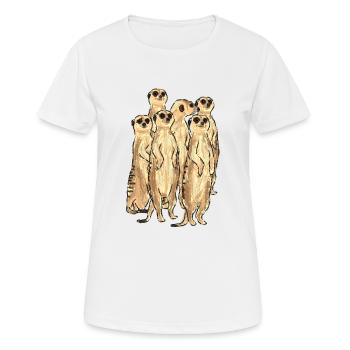 Conception de suricate / suricate - T-shirt respirant Femme - blanc - Devant - AI Model Female 172 dark (172cm)