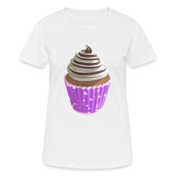 Cupcake Vanille und Schokolade - Frauen T-Shirt atmungsaktiv - Weiß - Vorne - AI Model Female 172 dark (172cm)