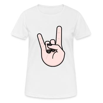 Heavy Metal Gruß Pommesgabel - Frauen T-Shirt atmungsaktiv - Weiß - Vorne - AI Model Female 172 dark (172cm)