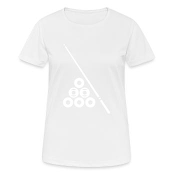 Icône de symbole de billard - T-shirt respirant Femme - blanc - Devant - AI Model Female 172 dark (172cm)