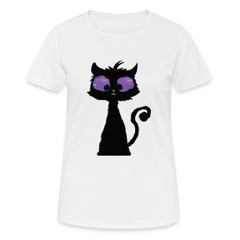Psychedelic cat - Women's Breathable T-Shirt - white - Front - AI Model Female 172 dark (172cm)