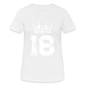 18 Zahl Krone - Frauen T-Shirt atmungsaktiv - Weiß - Vorne - AI Model Female 172 dark (172cm)