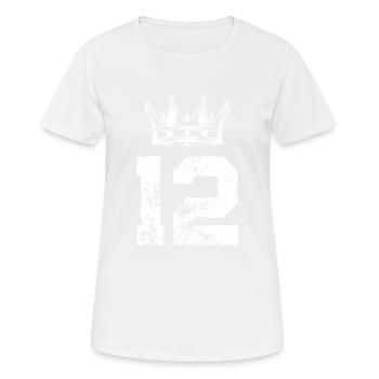 12 Zahl Krone - Frauen T-Shirt atmungsaktiv - Weiß - Vorne - AI Model Female 172 dark (172cm)