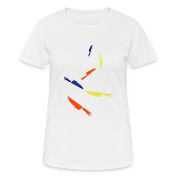 Messer icon - Frauen T-Shirt atmungsaktiv - Weiß - Vorne - AI Model Female 172 dark (172cm)