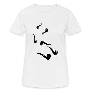 Smoking a pipe - Women's Breathable T-Shirt - white - Front - AI Model Female 172 dark (172cm)