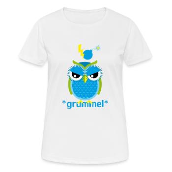 *grummel* Eule - Frauen T-Shirt atmungsaktiv - Weiß - Vorne - AI Model Female 172 dark (172cm)
