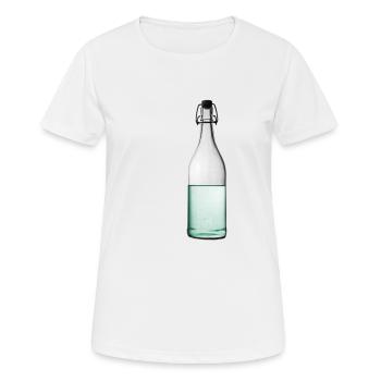 Wasserflasche Flasche Korken - Frauen T-Shirt atmungsaktiv - Weiß - Vorne - AI Model Female 172 dark (172cm)