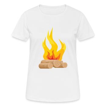fire - Women's Breathable T-Shirt - white - Front - AI Model Female 172 dark (172cm)