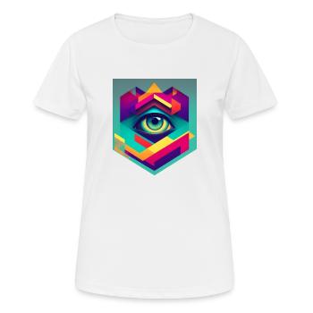 Retro 2 cut - Frauen T-Shirt atmungsaktiv - Weiß - Vorne - AI Model Female 172 dark (172cm)