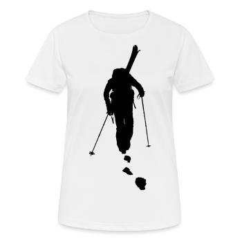 freeride skiing - Women's Breathable T-Shirt - white - Front - AI Model Female 172 dark (172cm)