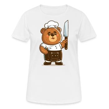 Gourmet-Bär - Frauen T-Shirt atmungsaktiv - Weiß - Vorne - AI Model Female 172 dark (172cm)