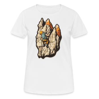 Performance de pointe: Escalade - T-shirt respirant Femme - blanc - Devant - AI Model Female 172 dark (172cm)