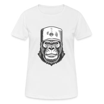 Gorilla - Frauen T-Shirt atmungsaktiv - Weiß - Vorne - AI Model Female 172 dark (172cm)