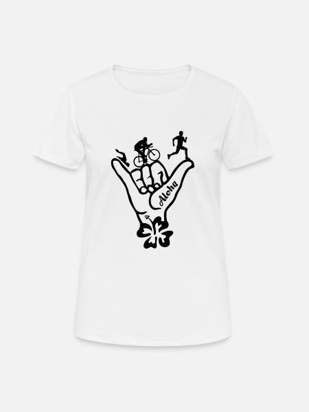 Triathlon Aloha - Frauen T-Shirt atmungsaktiv - Weiß