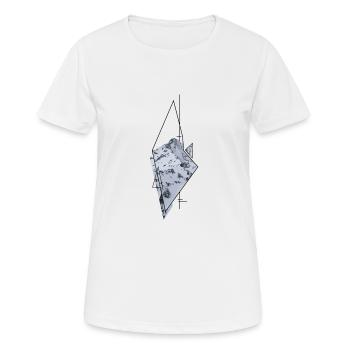 Berg Grafik Muster - Frauen T-Shirt atmungsaktiv - Weiß - Vorne - AI Model Female 172 dark (172cm)