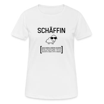 SCHÄFFIN CHEFIN CHÄFFIN BOSSIN Geschenkidee - Frauen T-Shirt atmungsaktiv - Weiß - Vorne - AI Model Female 172 dark (172cm)