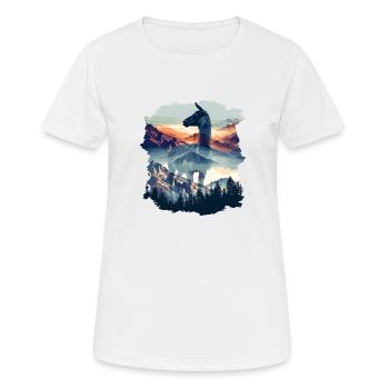 Alpaga Lama Andes Amérique du Sud - T-shirt respirant Femme - blanc - Devant - AI Model Female 172 dark (172cm)