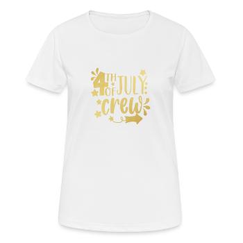 Besatzung vom 4. Juli - Frauen T-Shirt atmungsaktiv - Weiß - Vorne - AI Model Female 172 dark (172cm)