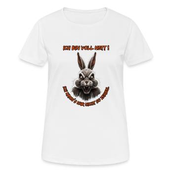 Ich bin voll nett. Ich kann´s nur nicht so zeigen. - Frauen T-Shirt atmungsaktiv - Weiß - Vorne - AI Model Female 172 dark (172cm)