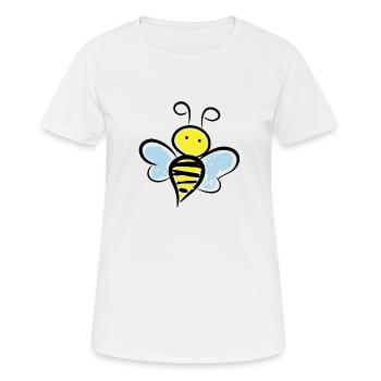 abeille - T-shirt respirant Femme - blanc - Devant - AI Model Female 172 dark (172cm)