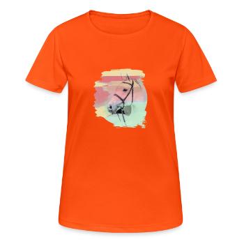 pferdekopf,pferd,aquarell,pink, schimmel,pastell - Frauen T-Shirt atmungsaktiv - Neonorange - Vorne - AI Model Female 172 dark (172cm)