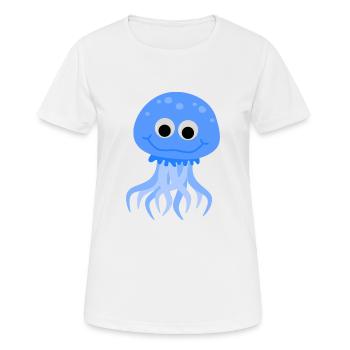 Qualle - Frauen T-Shirt atmungsaktiv - Weiß - Vorne - AI Model Female 172 dark (172cm)
