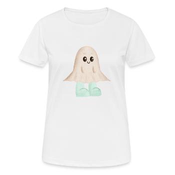 Little Ghost in Boots - Women's Breathable T-Shirt - white - Front - AI Model Female 172 dark (172cm)