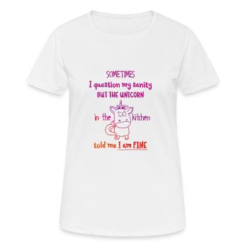 Unicorn ! - T-shirt respirant Femme - blanc - Devant - AI Model Female 172 dark (172cm)
