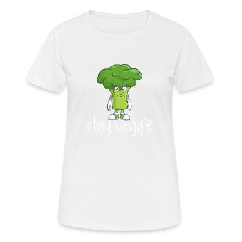 Brokkoli Vegetarisch - Frauen T-Shirt atmungsaktiv - Weiß - Vorne - AI Model Female 172 dark (172cm)