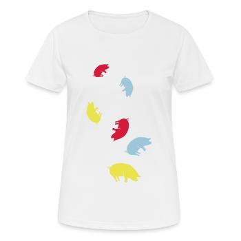 Animal porcin - T-shirt respirant Femme - blanc - Devant - AI Model Female 172 dark (172cm)