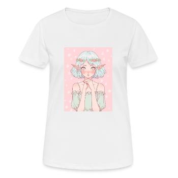 Anime, Fille d’anime, Fille d’anime, Elfe - T-shirt respirant Femme - blanc - Devant - AI Model Female 172 dark (172cm)