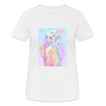 Anime, Fille d’anime, Fille d’anime, Elfe - T-shirt respirant Femme - blanc - Devant - AI Model Female 172 dark (172cm)