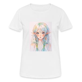 Anime, Fille d’anime, Fille d’anime, Elfe - T-shirt respirant Femme - blanc - Devant - AI Model Female 172 dark (172cm)