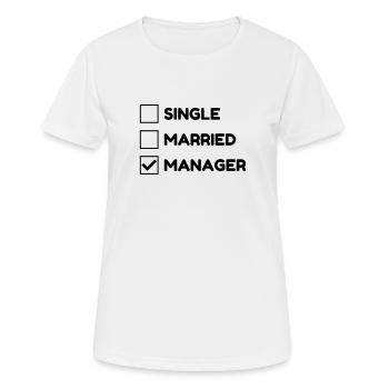 Manager / Chef / Arbeit / Job - Frauen T-Shirt atmungsaktiv - Weiß - Vorne - AI Model Female 172 dark (172cm)