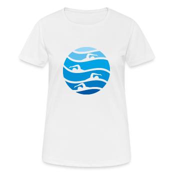 schwimmen - Women's Breathable T-Shirt - white - Front - AI Model Female 172 dark (172cm)