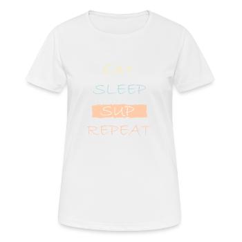 SUP - Frauen T-Shirt atmungsaktiv - Weiß - Vorne - AI Model Female 172 dark (172cm)