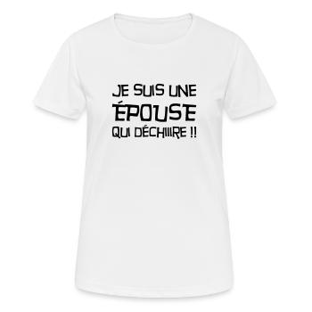 Epoux Mari Mariage Femme Wedding Amour Love - Women's Breathable T-Shirt - white - Front - AI Model Female 172 dark (172cm)